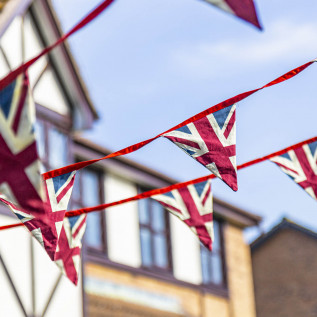 Union Jack Bunting made from 100% cotton and is machine washable at 30° 