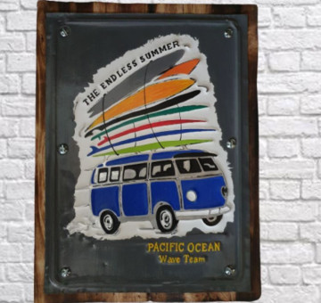 The Endless Summer wooden and tin sign board