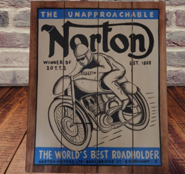 Large painted wooden artwork The Unapproachable Norton