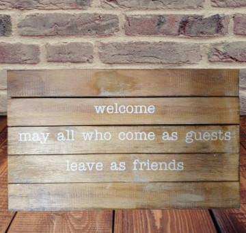 Hand Painted wooden hanging Welcome sign