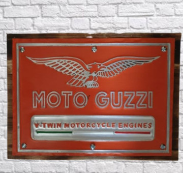 Wood and Tin art Moto Guzzi