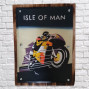 wood and tin artwork Isle Of Man Motorbike
