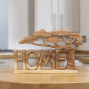 Carved Wooden Word Art Home
