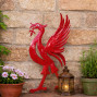 Hand Crafted Metal Liver Bird wall hanging for the home or garden in red