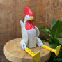 Hand Carved shelf puppet white chicken