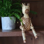 hand carved shelf puppet wooden giraffe