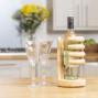 Hand carved suar wood hand wine bottle holder stand