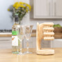 hand carved suar wood wine bottle holder stand