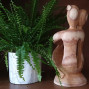 Hand Carved Suar Wood Kissing Couple Wine Bottle HOlder