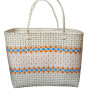 recycled plastic bag with orange weave