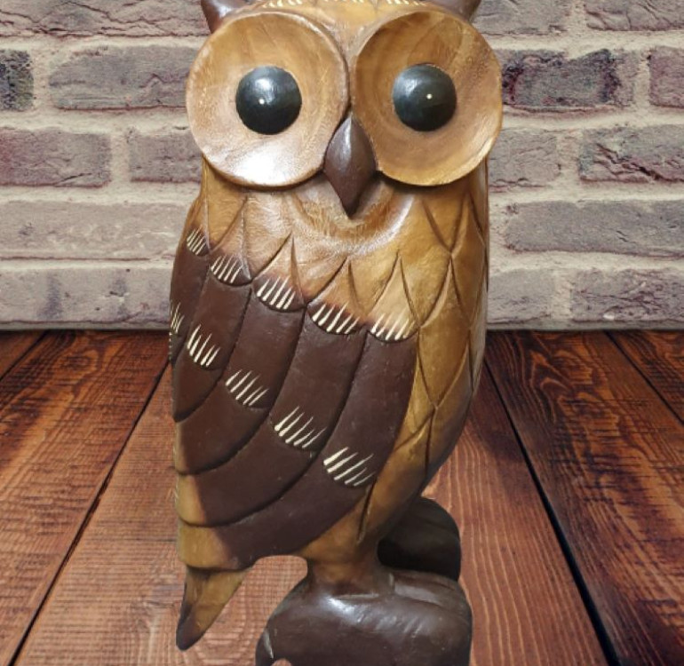 Hand carved wooden owl 20