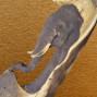 Hand carved elephant wall hanging