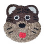 a teddy bear face fleece mat