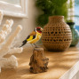 hand carved Goldfinch on wood