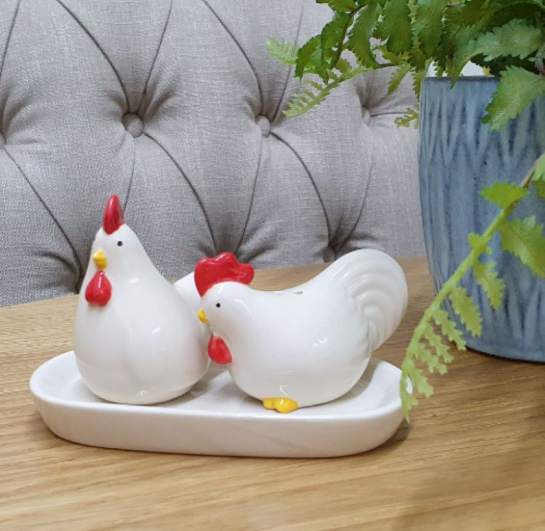 Ceramic Chicken Salt and Pepper Shakers