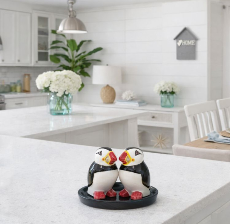 Ceramic Salt and Pepper Shakers Puffin design