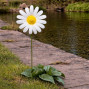 an image of a metal yellow and white metal daisy ornament