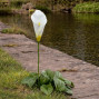 an image of a single stem metal white lily flower ornament