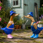 an image of 2 bamboo hand carved ducks