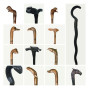 a selection of handmade carved wooden decorative walking sticks