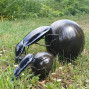 Metal Dung Beetles with Balls