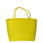 bright yellow recycled plastic hand woven tote bag