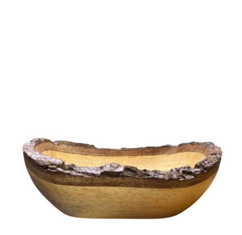 a hand carved rustic country style wooden bowl