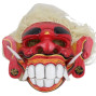 a handmade and hand painted wooden red Barong Mask for decorative use or wearable