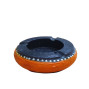 Handmade orange round lightweight wooden ashtray
