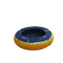 Handmade yellow round lightweight wooden ashtray