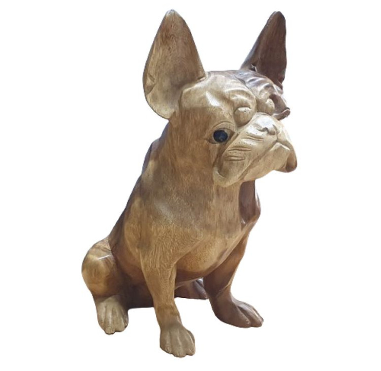 a hand carved wooden dachshund