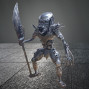 A recycled metal alien made from car parts