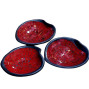 3 black and red mosaic bowls handcrafted