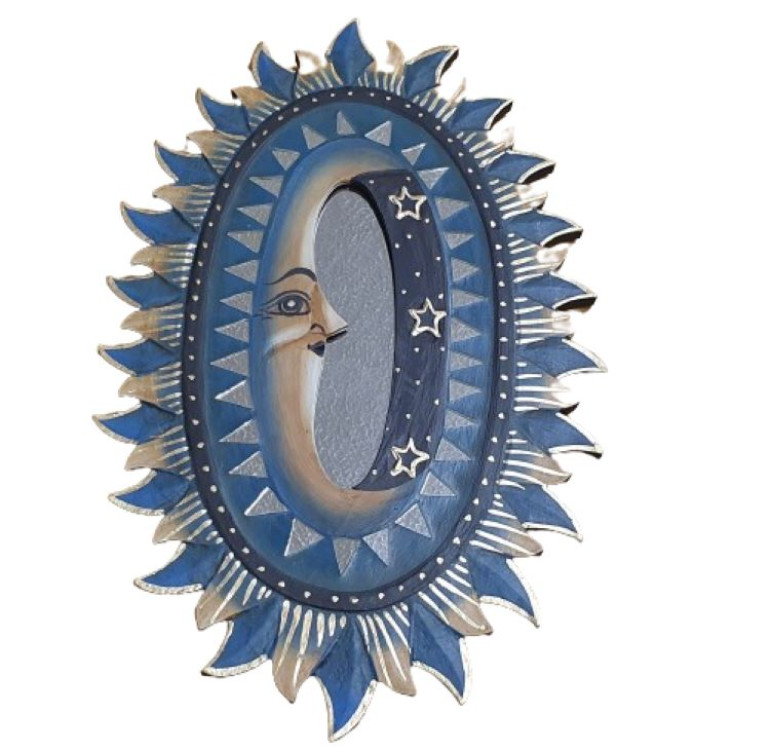 blue navy moon mirror