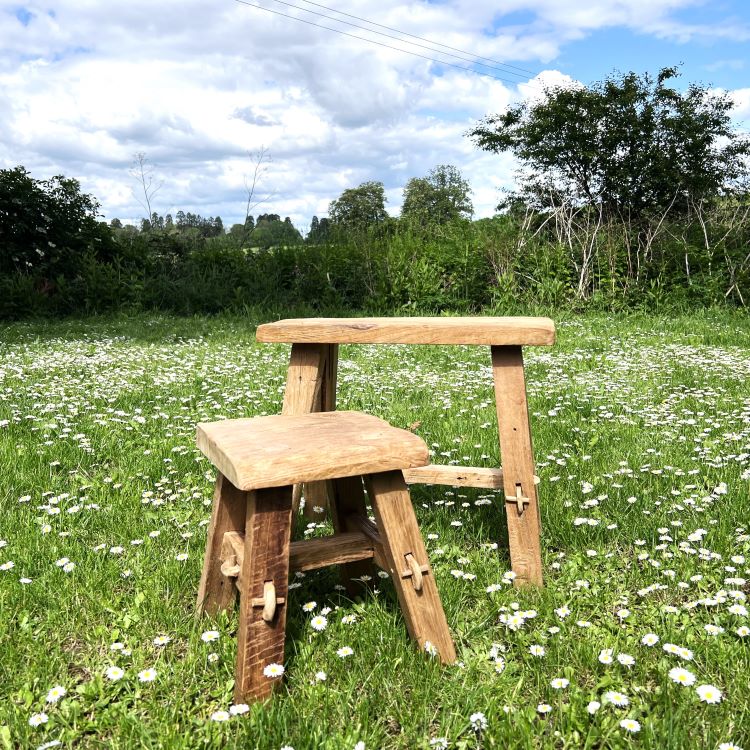 Handcrafted Rustic Wooden Stool