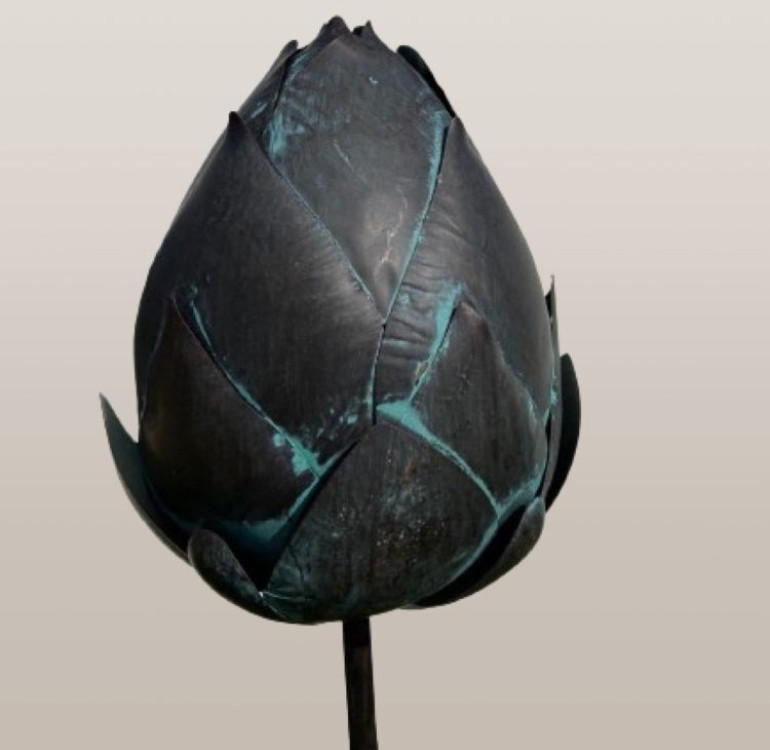 Metal Hand Painted Poppy