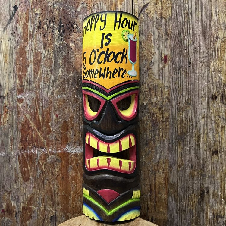 Wooden Tiki Bar Mask It's 5 O'clock Somewhere