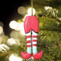 handmade and hand painted elf legs novelty tree decoration