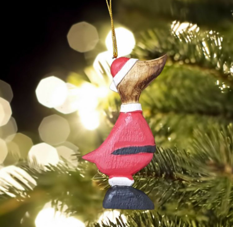 handmade hand painted santa duck decoration