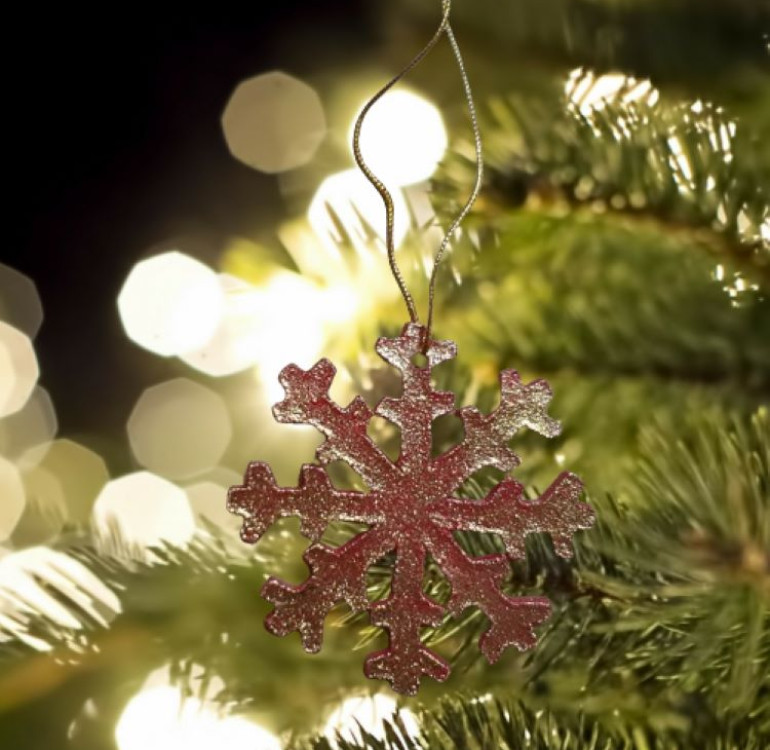 handmade and hand painted Santa Christmas tree decoration