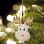 handmade and hand painted Reindeer head Christmas tree decoration