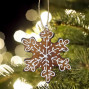 handmade and hand painted Gingerbread snowflake Christmas tree decoration