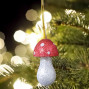 handmade glitter mushroom Christmas tree decoration