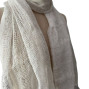 Summer woven salmon and white lightweight neck scarf