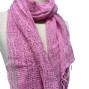 Summer woven salmon and white lightweight neck scarf