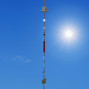a hanging suncatcher made from mirrors and beads