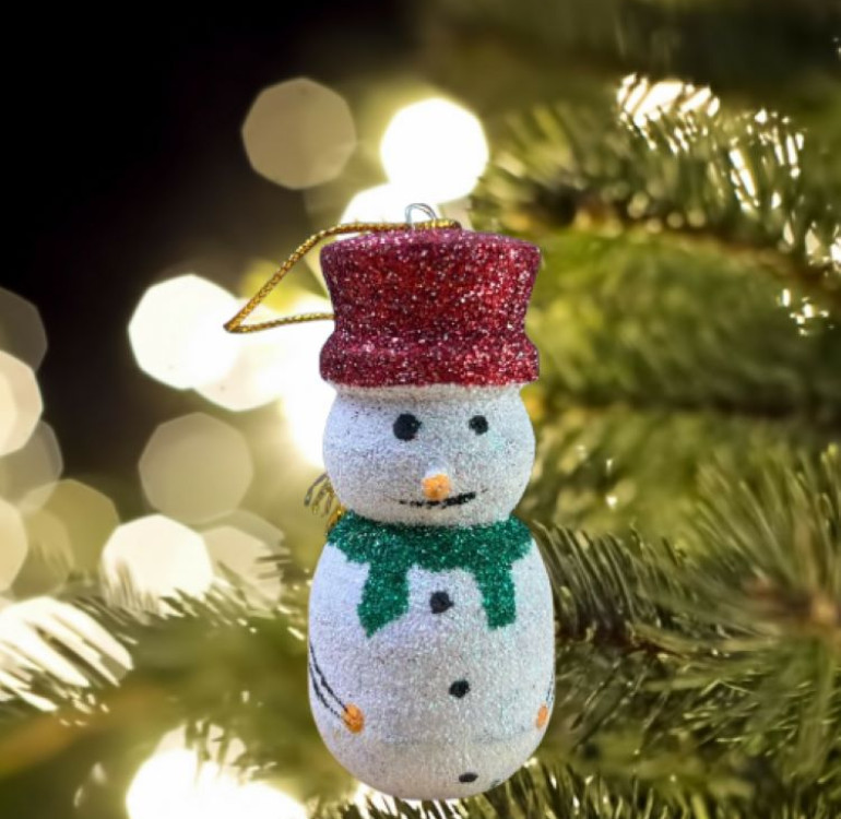 handmade hand painted snowman decoration