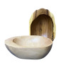 a hand carved rustic country style wooden bowl
