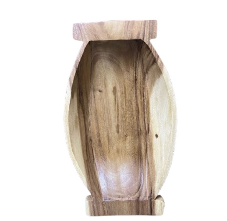 a hand carved rustic country style wooden bowl
