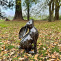 Hand Crafted Metal Springing Hare